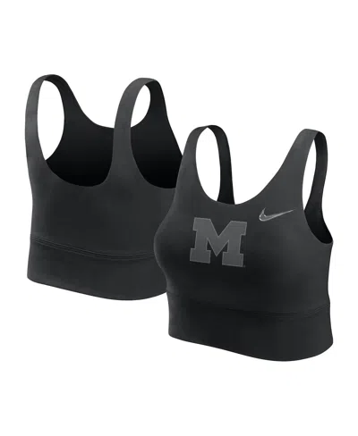 NIKE WOMEN'S BLACK MICHIGAN WOLVERINES PERFORMANCE LONGLINE SPORTS BRA