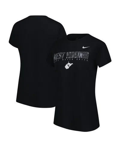 NIKE WOMEN'S BLACK WEST VIRGINIA MOUNTAINEERS COAL NEVER QUITS T-SHIRT
