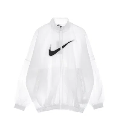 NIKE WOMEN'S ESSENTIAL WOVEN JACKET WHITE/BLACK