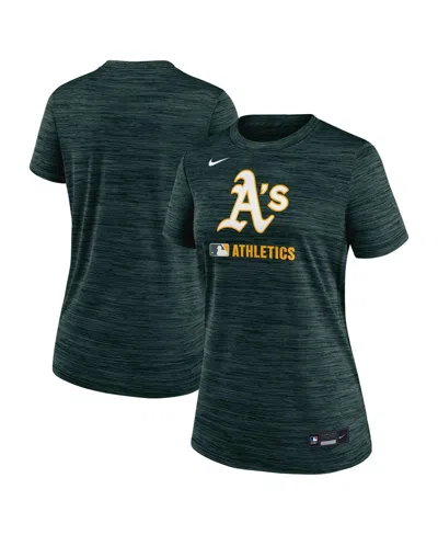 NIKE WOMEN'S GREEN ATHLETICS AUTHENTIC COLLECTION VELOCITY PERFORMANCE T-SHIRT