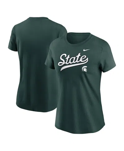 NIKE WOMEN'S GREEN MICHIGAN STATE SPARTANS LOCAL SCRIPT T-SHIRT