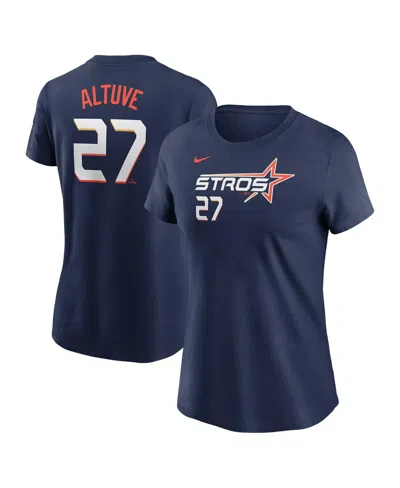 NIKE WOMEN'S JOSE ALTUVE NAVY HOUSTON ASTROS 2025 CITY CONNECT FUSE NAME NUMBER T-SHIRT