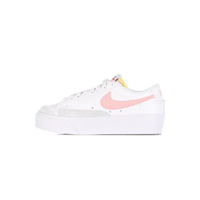 NIKE WOMEN'S LOW SHOE W BLAZER LOW PLATFORM WHITE/PINK GLAZE/SUMMIT WHITE/BLACK