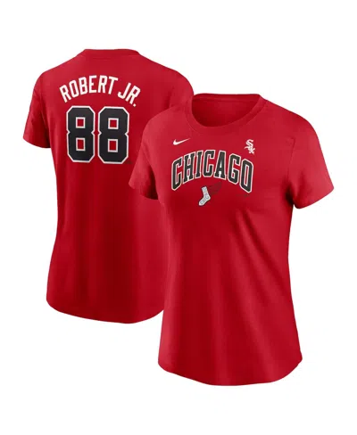 NIKE WOMEN'S LUIS ROBERT JR. RED CHICAGO WHITE SOX 2025 CITY CONNECT FUSE NAME NUMBER T-SHIRT