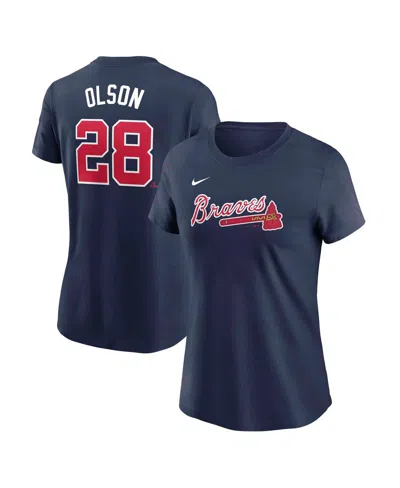 NIKE WOMEN'S MATT OLSON NAVY ATLANTA BRAVES FUSE NAME NUMBER T-SHIRT