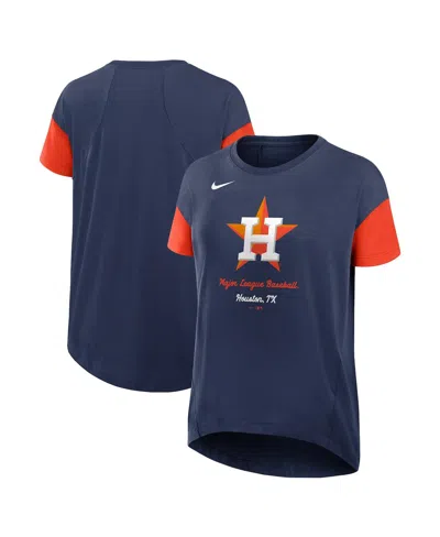 NIKE WOMEN'S NAVY HOUSTON ASTROS FLOWY FASHION T-SHIRT