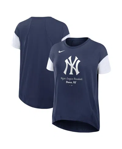 NIKE WOMEN'S NAVY NEW YORK YANKEES FLOWY FASHION T-SHIRT