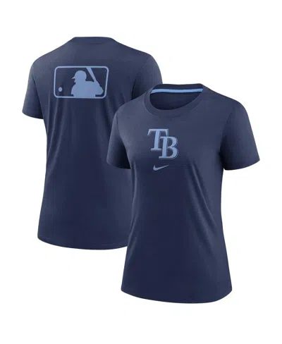 NIKE WOMEN'S NAVY TAMPA BAY RAYS AUTHENTIC COLLECTION EARLY WORK TRI-BLEND T-SHIRT