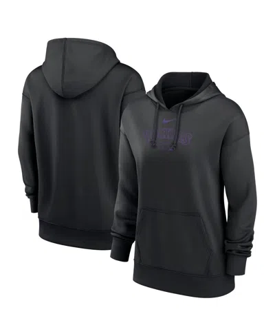 NIKE WOMEN'S NIKE BLACK COLORADO ROCKIES AUTHENTIC COLLECTION PERFORMANCE PULLOVER HOODIE