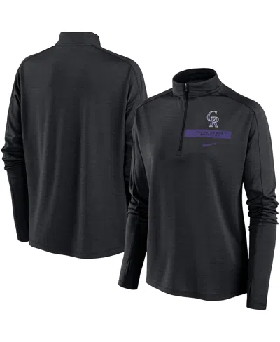 NIKE WOMEN'S NIKE BLACK COLORADO ROCKIES PRIMETIME RAGLAN QUARTER-ZIP TOP