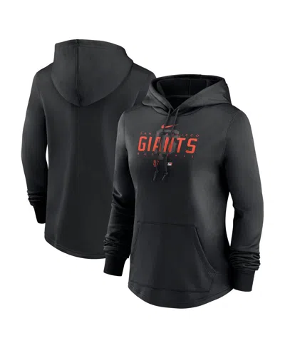 NIKE WOMEN'S NIKE BLACK SAN FRANCISCO GIANTS AUTHENTIC COLLECTION PREGAME PERFORMANCE PULLOVER HOODIE