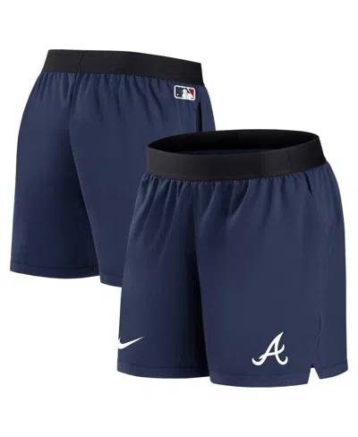 NIKE WOMEN'S NIKE NAVY ATLANTA BRAVES AUTHENTIC COLLECTION TEAM PERFORMANCE SHORTS