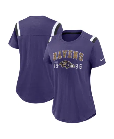 NIKE WOMEN'S PURPLE BALTIMORE RAVENS HISTORIC SLUB FASHION T-SHIRT