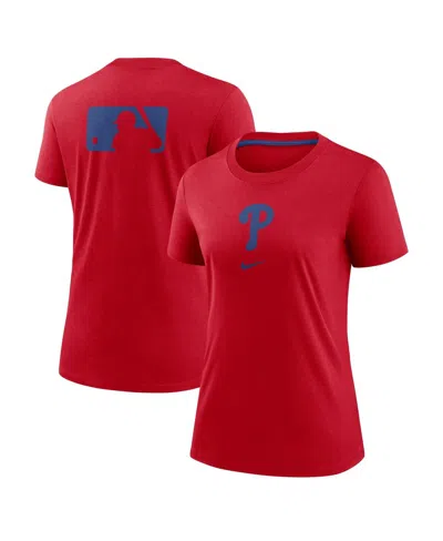 NIKE WOMEN'S RED PHILADELPHIA PHILLIES AUTHENTIC COLLECTION EARLY WORK TRI-BLEND T-SHIRT