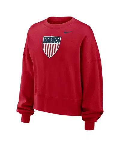 NIKE WOMEN'S RED TEAM USA PHOENIX FLEECE PULLOVER SWEATSHIRT