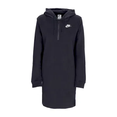 NIKE WOMEN'S SPORTSWEAR CLUB FLEECE HOODIE DRESS BLACK/WHITE