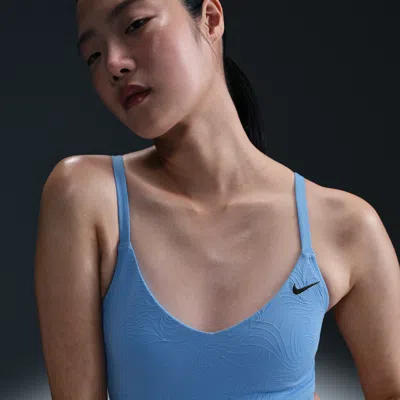 NIKE WOMEN'S SWIM WATER TEXTURE V-NECK MIDKINI