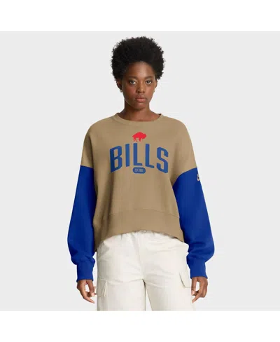 NIKE WOMEN'S TAN BUFFALO BILLS OVERSIZED REWIND PULLOVER SWEATSHIRT