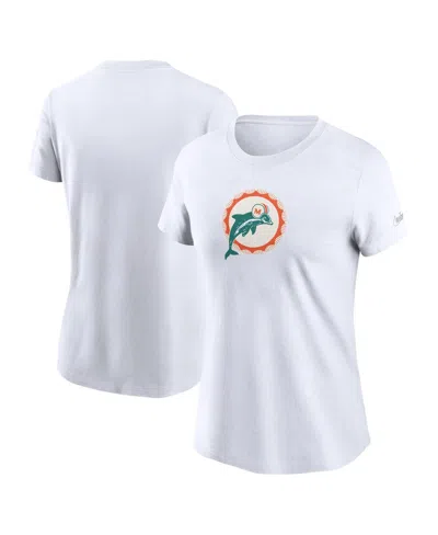 NIKE WOMEN'S WHITE MIAMI DOLPHINS PRIMARY LOGO T-SHIRT
