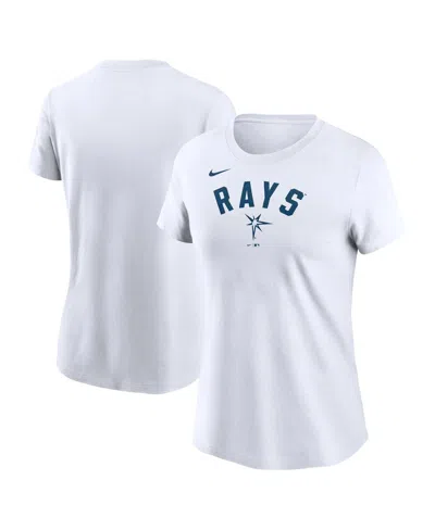 NIKE WOMEN'S WHITE TAMPA BAY RAYS TEAM ARCH T-SHIRT