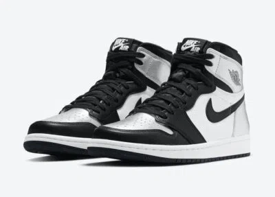 NIKE NIKE WOMENS AIR JORDAN 1 HIGH SILVER TOE CD0461 001 FASHION SHOES