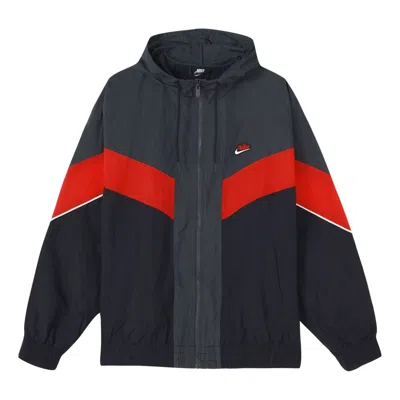 NIKE Nike Woven Contrasting Colors Athleisure Casual Sports Hooded Jacket Gray