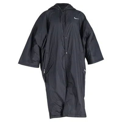 NIKE X FEAR OF GOD PARKA COAT IN BLACK NYLON