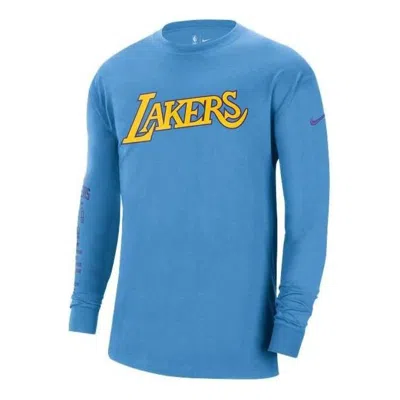 NIKE Nike x NBA Lakers 2021/22 City Edition Courtside Heavyweight Moments Long Sleeve T-Shirt 'Blue'
