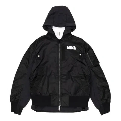 NIKE Nike x sacai Double Layer Contrasting Hooded Jacket Asia Sizing 'Black'