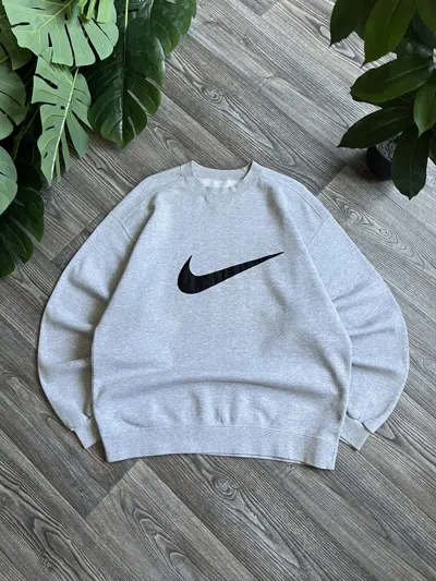 NIKE X VINTAGE NIKE SPELLOUT VINTAGE GREY OVERSIZE SWEATSHIRT 90’S