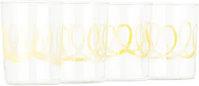 NIKO JUNE YELLOW SOFT SERVE DRINKING GLASS SET, 4 PCS