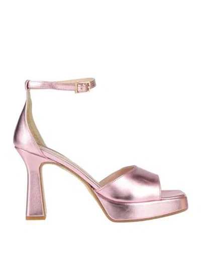 NILA & NILA NILA & NILA WOMAN SANDALS PINK SIZE 8 TEXTILE FIBERS