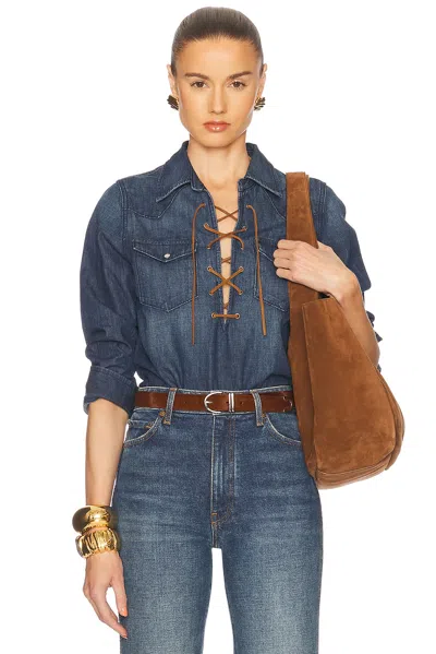 NILI LOTAN COLLINS DENIM SHIRT