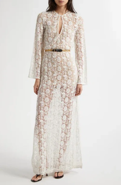 NILI LOTAN NILI LOTAN DELLA LACE LONG SLEEVE MIDI DRESS