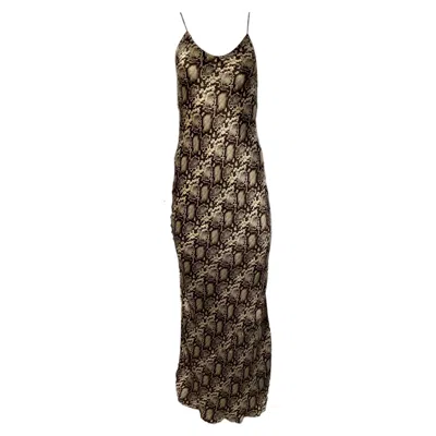 NILI LOTAN NILI LOTAN MAXI DRESS IN ANIMAL PRINT SILK