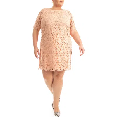 NINA LEONARD NINA LEONARD CROCHET LACE SHEATH DRESS