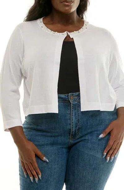 NINA LEONARD NINA LEONARD EMBELLISHED CARDIGAN