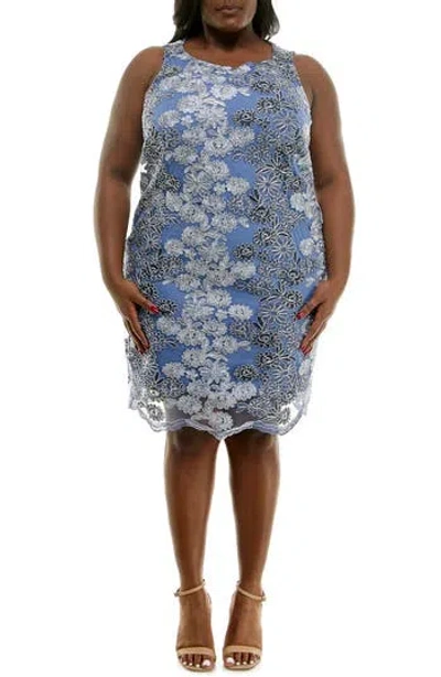 NINA LEONARD NINA LEONARD EMBROIDERED LACE SHEATH DRESS
