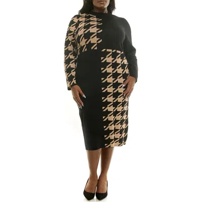 NINA LEONARD NINA LEONARD LONG SLEEVE JACQUARD SHEATH DRESS