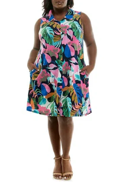 NINA LEONARD NINA LEONARD SLEEVELESS TRAPEZE DRESS