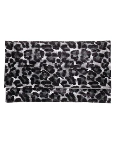 NINA LEOPARD PRINT ALL OVER CRYSTAL ENVELOPE CLUTCH