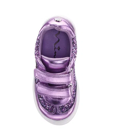 NINA LITTLE AND BIG GIRLS GLITTER ROUND TOE SNEAKERS