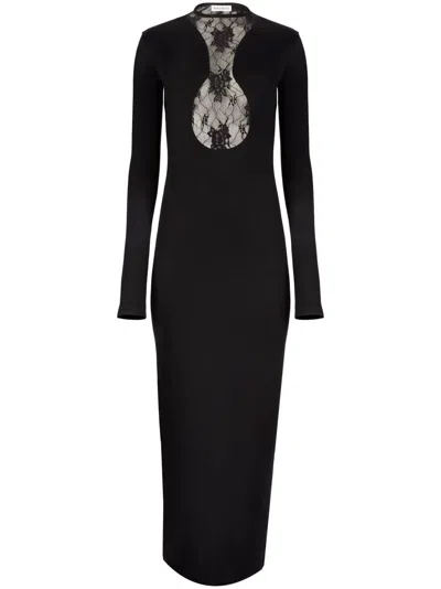 NINA RICCI LACE-PANELLING MAXI DRESS