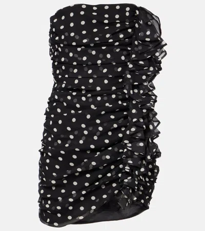 NINA RICCI POLKA-DOT SILK CHIFFON MINIDRESS