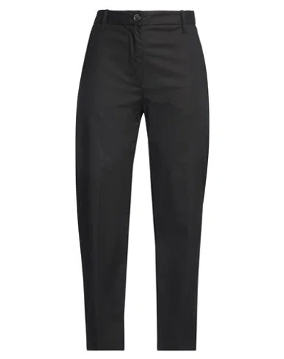 NINE IN THE MORNING NINE IN THE MORNING WOMAN PANTS BLACK SIZE 30 COTTON, SILK, ELASTANE