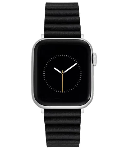 NINE WEST WOMEN'S BLACK FAUX LEATHER BAND DESIGNED FOR APPLE WATCH 42MM (SERIES 10) & 38/40/41MM
