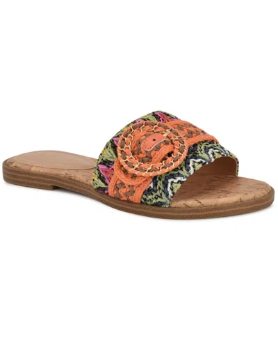 NINE WEST WOMEN'S POLAND WOVEN SLIP-ON FLAT SANDALS