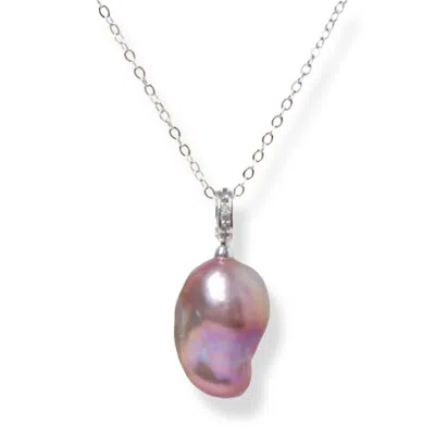 NINEMOO WOMEN'S AURORA PINK BAROQUE PEARL NECKLACE