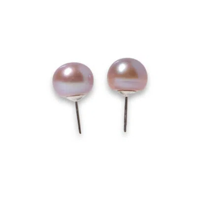 NINEMOO WOMEN'S PINK / SILVER TIMELESS PINK PEARL STUDS