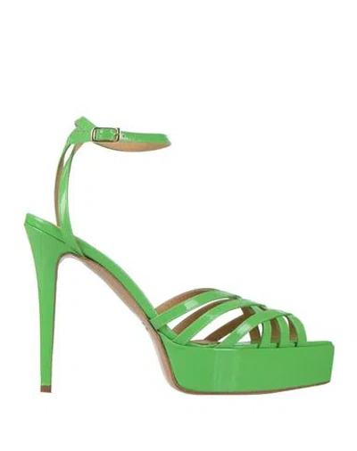 NINNI NINNI WOMAN SANDALS GREEN SIZE 8 LEATHER